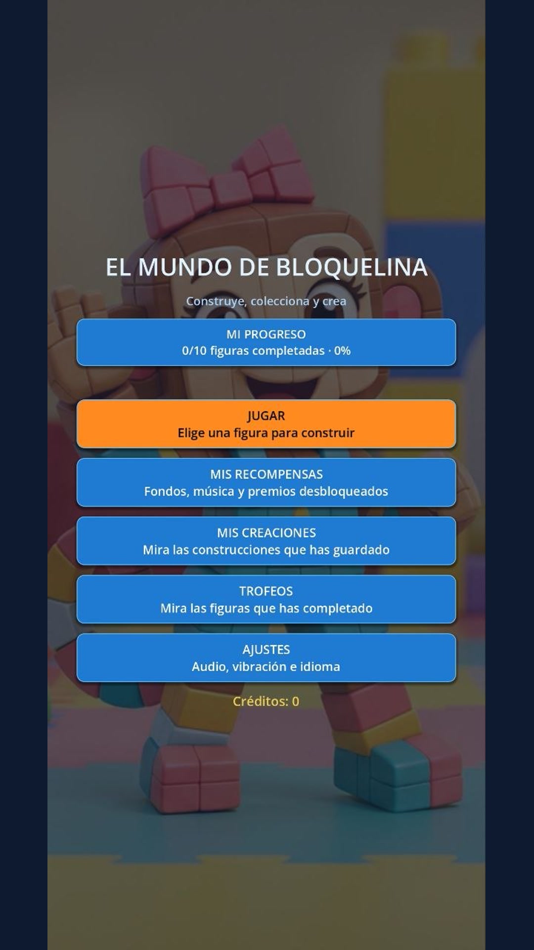 Pantalla principal de El mundo de Bloquelina