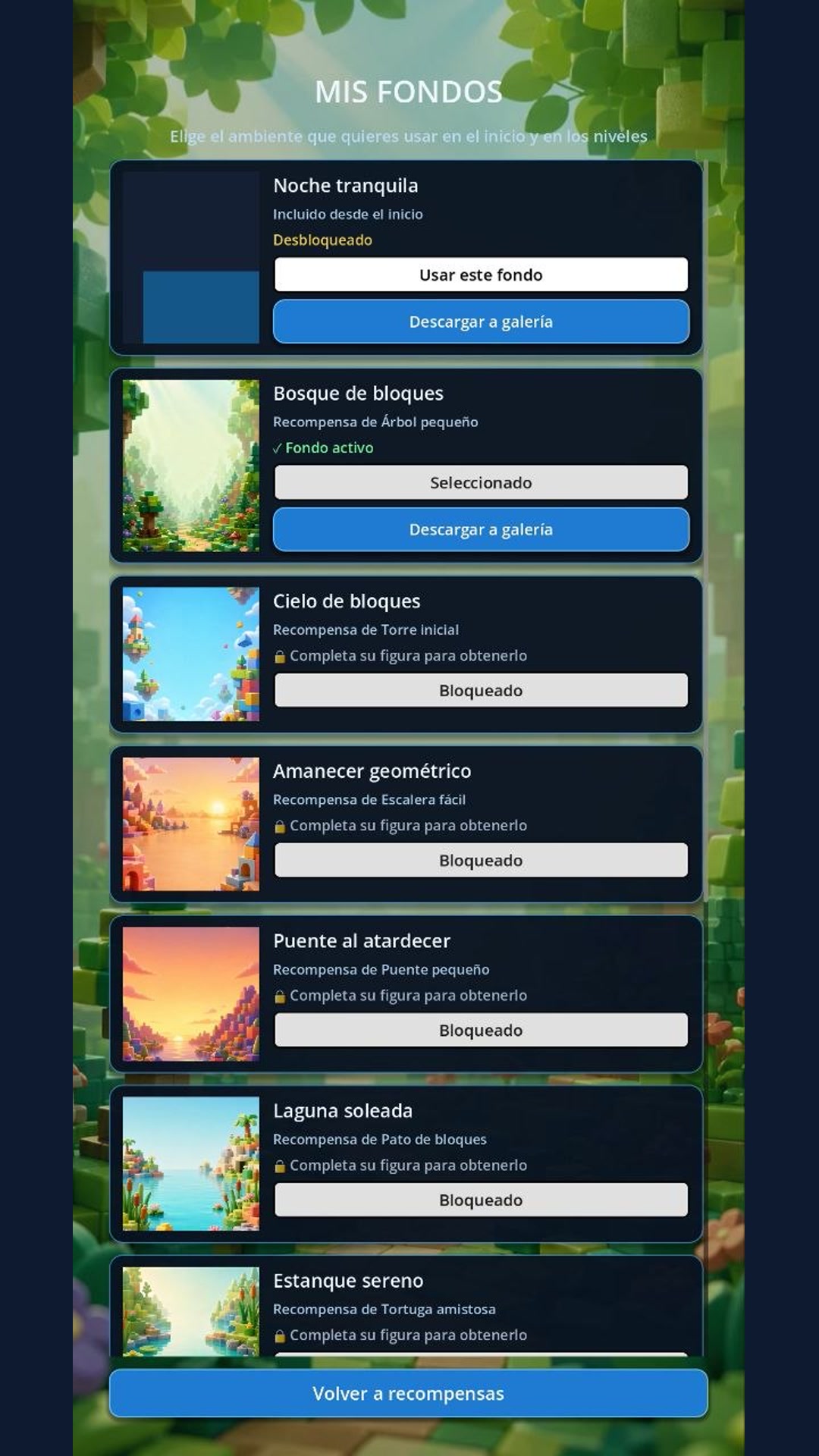 Colección de recompensas desbloqueables